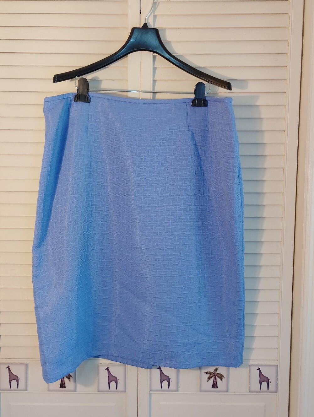 Kasper Light Blue Textured Skirt Set Jacket - Picture 11 of 11